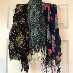 Forever 21 Mossimo Fashion Floral Scarf Lot of 3